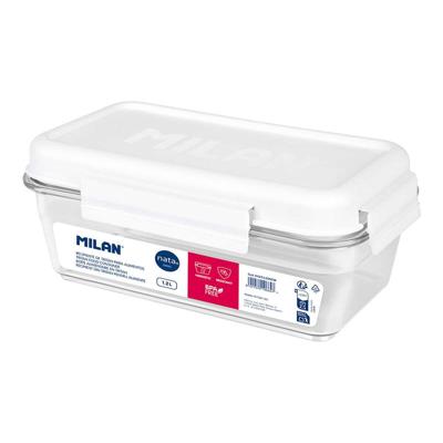 Hermetische Lunchtrommel Milan 1,2 L Wit Transparant Plastic Rechthoekig