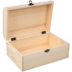 Rayher Hobby kistje/box - hout - met sluiting en deksel - 24 x 16 x 11 cm - opbergen