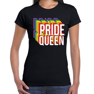 Pride Queen regenboog / LGBTQ Dames t-shirt - zwart