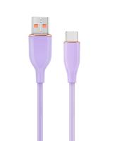 Premium siliconen USB-type-C oplaad- en datakabel, 1,5 m, paars