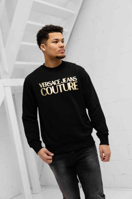 Versace Jeans Couture Logo Sweater Heren Zwart/Goud - Maat S - Kleur: GoudZwart | Soccerfanshop