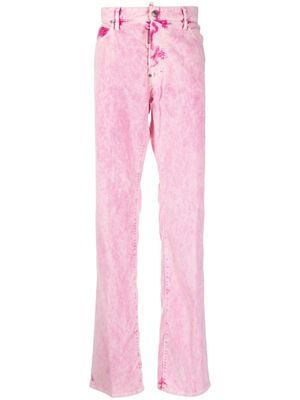 DSQUARED2 pantalon droit à imprimé tie dye - Rose