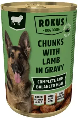 Rokus Chunks Adult hondenvoer lam 415g