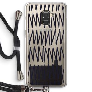 Marrakech Zigzag: Samsung Galaxy A8 (2018) Transparant Hoesje met koord