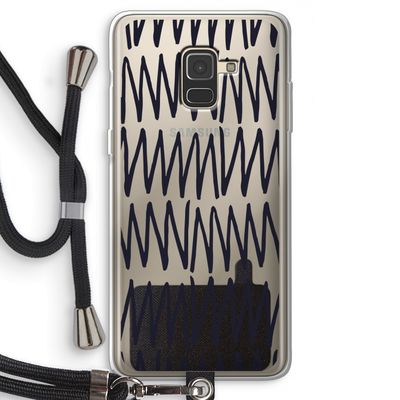 Marrakech Zigzag: Samsung Galaxy A8 (2018) Transparant Hoesje met koord