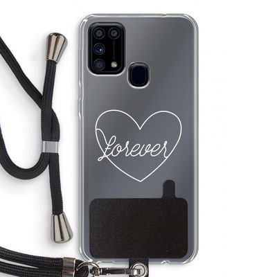 Forever heart pastel: Samsung Galaxy M31 Transparant Hoesje met koord