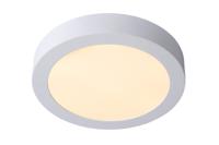 Lucide BRICE-LED - Plafonnière Badkamer - Ø 24 cm - LED Dimb. - 1x15W 3000K - IP44 - Wit