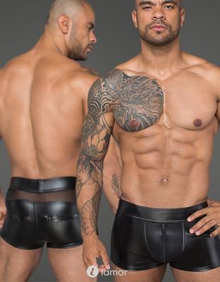 * NOIR handmade Matte Heren short met rits