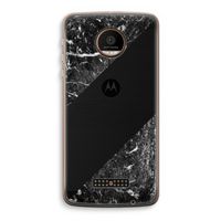 Zwart marmer: Motorola Moto Z Force Transparant Hoesje