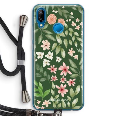 Botanical green sweet flower heaven: Huawei P20 Lite Transparant Hoesje met koord