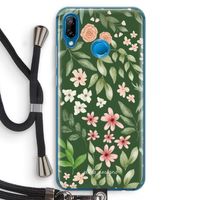 Botanical green sweet flower heaven: Huawei P20 Lite Transparant Hoesje met koord