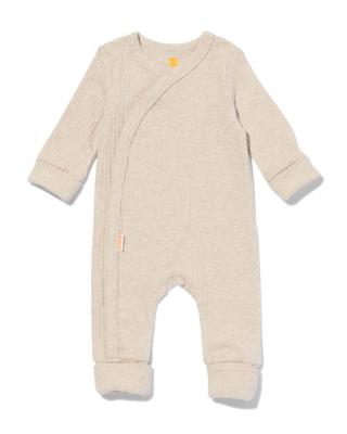HEMA Newborn Meegroei Boxpakje Rib Bamboe Met Stretch Zand (zand)
