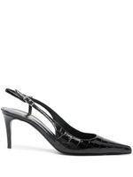 Saint Laurent escarpins en cuir à bride arrière 80 mm - Noir