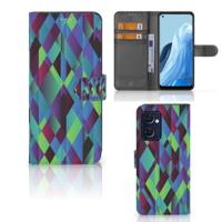 OPPO Find X5 Lite | Reno 7 5G | Book Case | Abstract Green Blue
