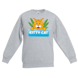 Sweater grijs voor kinderen met Kitty Cat 14-15 jaar (170/176)  -