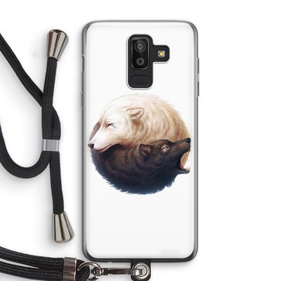 Yin Yang Wolves: Samsung Galaxy J8 (2018) Transparant Hoesje met koord