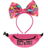 Foute 80s/90s party verkleed set - dames - diadeem en heuptasje - jaren 80/90 verkleed accessoires