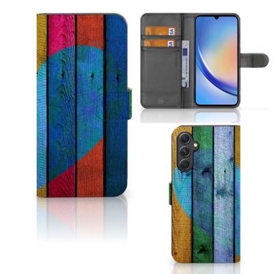 Samsung Galaxy A24 4G | Book Style Case | Wood Heart - Cadeau voor je Vriend