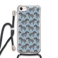 Zebra: iPhone 7 Transparant Hoesje met koord