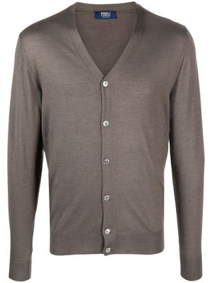 Fedeli cardigan en maille fine à col v - Marron