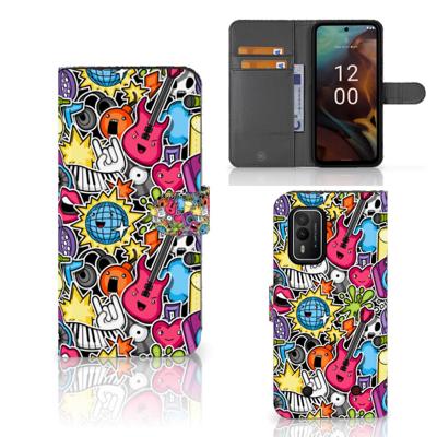 Nokia XR21 | Wallet Case | met Pasjes | Punk Rock