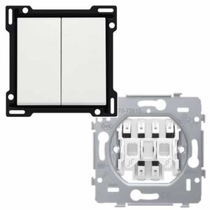 Niko dubbele wisselschakelaar 10A 250V met insteekklemmen incl. wip creme