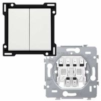 Niko dubbele wisselschakelaar 10A 250V met insteekklemmen incl. wip creme Niko dubbele wisselschakelaar 10A 250V met insteekklemmen incl. wip creme