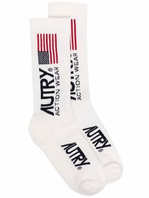 Autry chaussettes à logo imprimé - Blanc