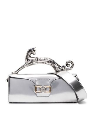 Lanvin sac cabas Pencil Cat en cuir - Argent