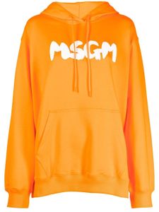 MSGM hoodie oversize à logo imprimé - Orange