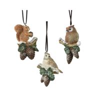 Decoris Kersthanger dieren 6,5x3,8x11cm