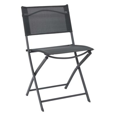 Home Deco Factory camping buiten klapstoel - aluminium - donkergrijs - L46 x B50 x H80 cm