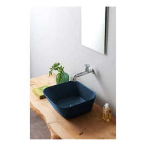 Waskom By Goof Mees | 42 cm | Keramiek | Vrijstaand | Rond | Blauw mat