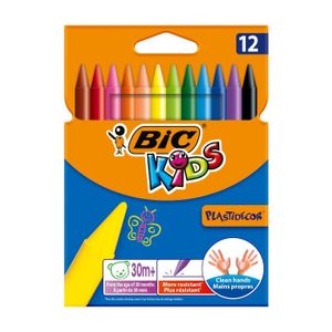 BIC KIDS Plastidecor Zwart, Blauw, Bruin, Goud, Groen, Lichtblauw, Lichtgroen, Oranje, Roze, Rood, Violet, Geel 12 stuk(s)