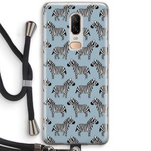 Zebra: OnePlus 6 Transparant Hoesje met koord