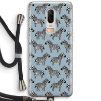 Zebra: OnePlus 6 Transparant Hoesje met koord