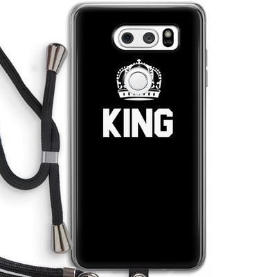 King zwart: LG V30 Transparant Hoesje met koord