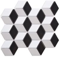 Mozaïek tegels Kubus Grijs 26,74x30,9 - Ruit Wand en vloer Geglazuurde porseleinen steengoed