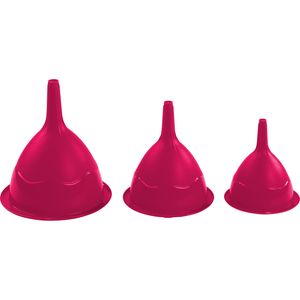 Trechters set groot roze 3-delig - 11/13/16 cm doorsnede   -