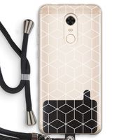 Zwart-witte kubussen: Xiaomi Redmi 5 Transparant Hoesje met koord