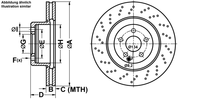 Remschijf ATE, Remschijftype: Geperforeerd / Geventileerd, u.a. für Mercedes-Benz - thumbnail