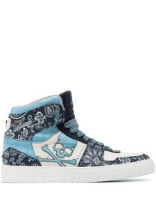 Philipp Plein baskets montantes à motif cachemire - Bleu