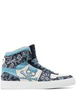 Philipp Plein baskets montantes à motif cachemire - Bleu - thumbnail