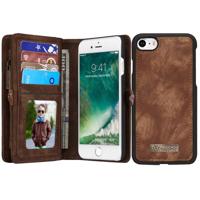 iPhone 7 & 8 Horizontaal Portemonnee stijl PU leren CaseMe Flip Hoesje met afneembaar back cover, foto frame en opbergruimte voor veel pinpassen & gel