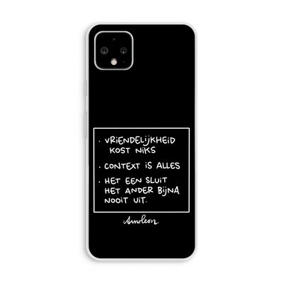 Mijn Motto's: Pixel 4 XL Transparant Hoesje