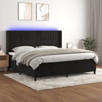 Boxspring met matras en LED fluweel zwart 200x200 cm