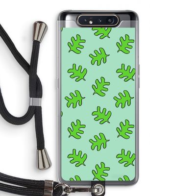 Groene blaadjes: Samsung Galaxy A80 Transparant Hoesje met koord