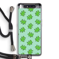 Groene blaadjes: Samsung Galaxy A80 Transparant Hoesje met koord