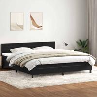 Boxspring met matras fluweel zwart 180x210 cm