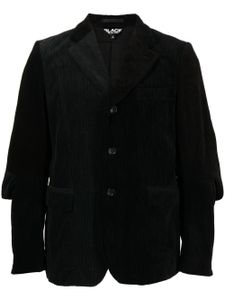 Black Comme Des Garçons blazer en velours côtelé à simple boutonnage - Noir